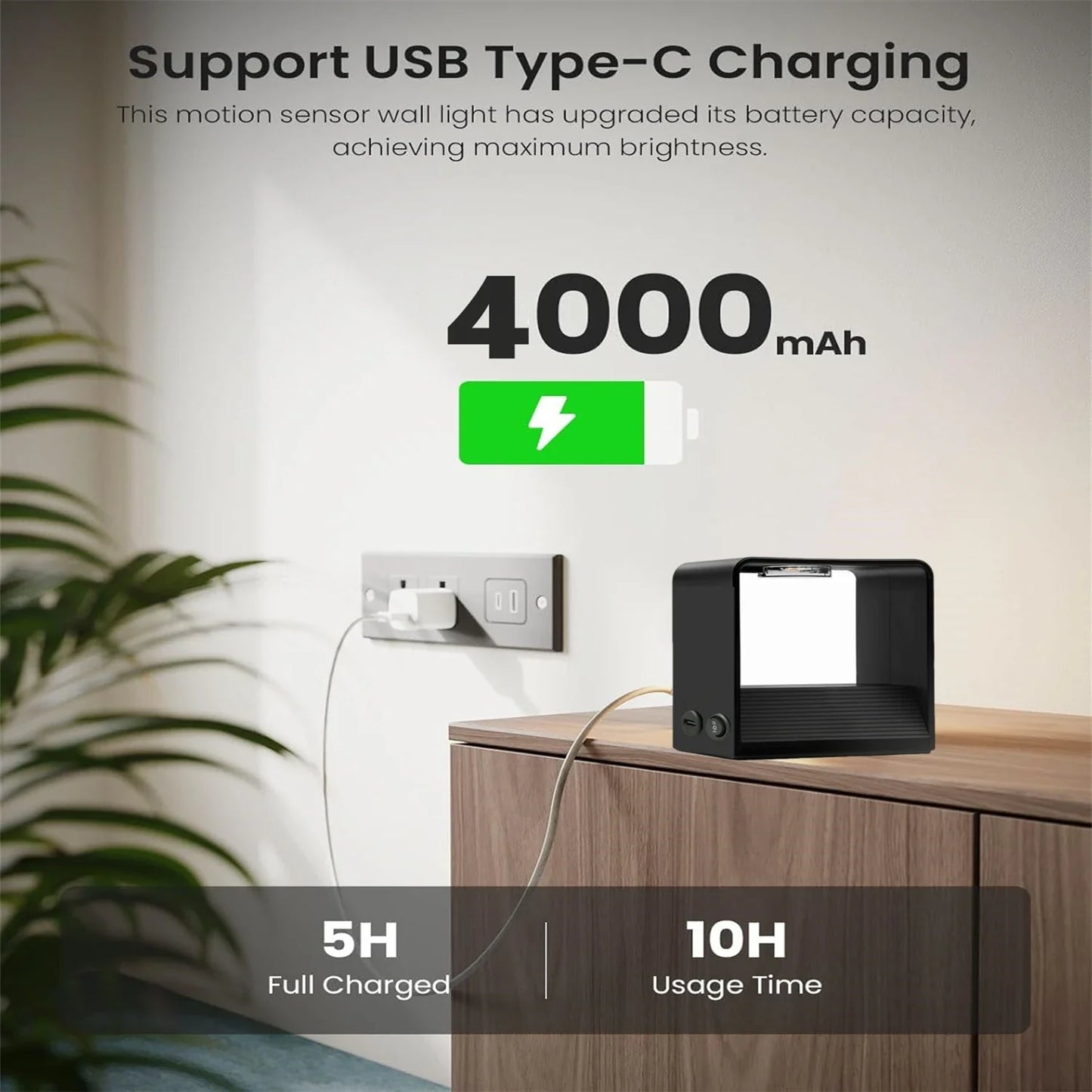 SENSEARC – Wireless LED Wall Light with Motion Sensor & 4000 mAh Battery