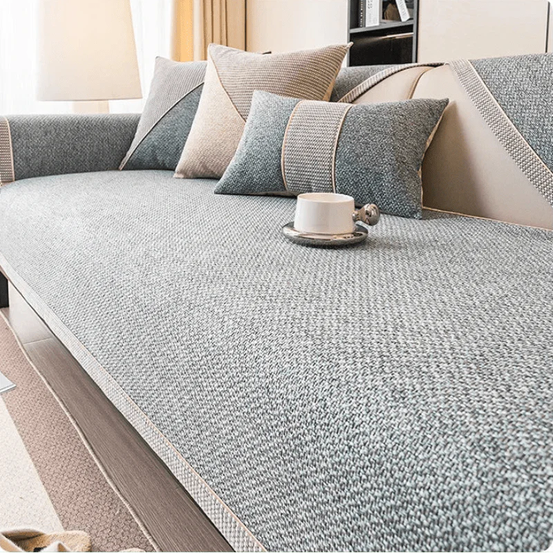 NATURWEFT – Non-slip cotton-linen sofa cover for all seasons
