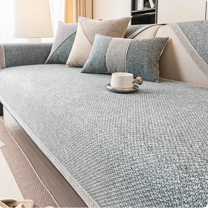NATURWEFT – Non-slip cotton-linen sofa cover for all seasons