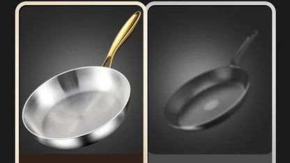 STEELTRIQ – 316 stainless steel frying pan with 7-layer design, 2 mm wall thickness and induction compatibility
