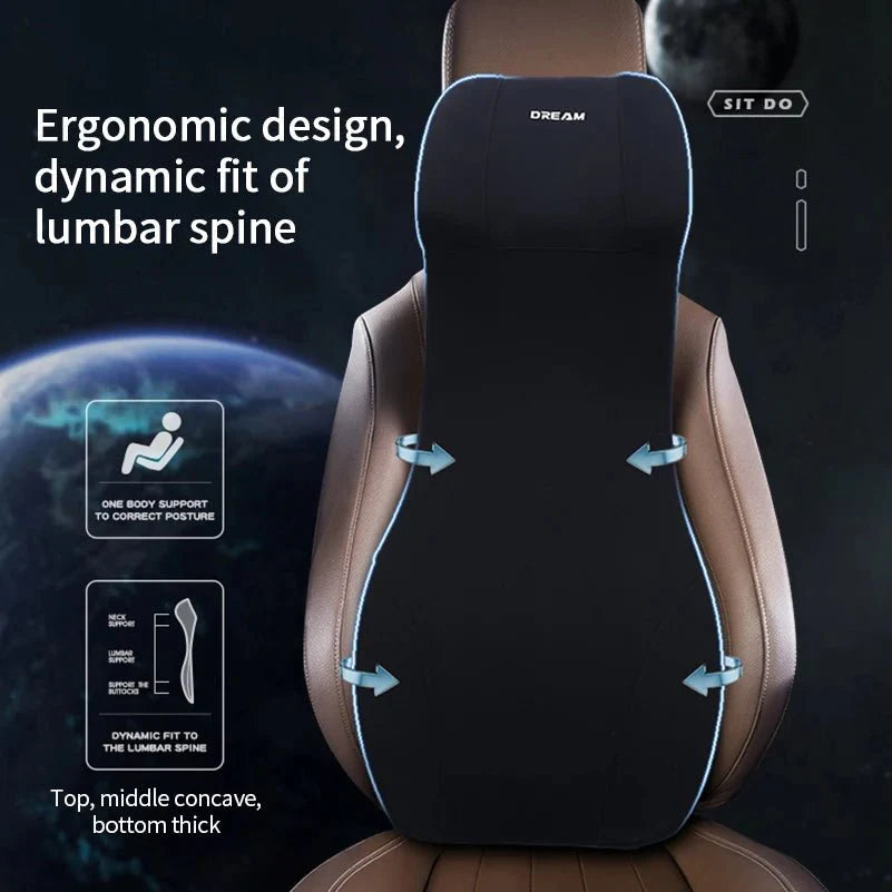 ERGOCARVE – Integrated Car Neck & Lumbar Support made of Memory Foam