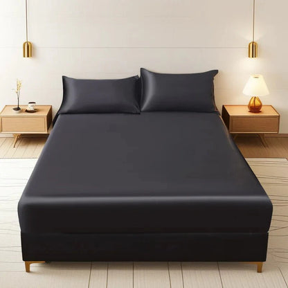 BETTSANFT – Cooling Satin Fitted Sheet for Breathable Comfort in Single Size