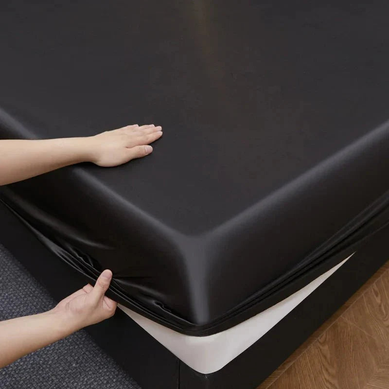 BETTSANFT – Cooling Satin Fitted Sheet for Breathable Comfort in Single Size