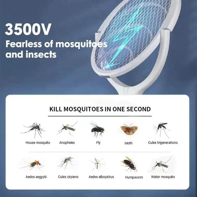 ZapGuard Mosquito Zapper - 5-in-1 mosquito repellent with insect swatter & LED lamp