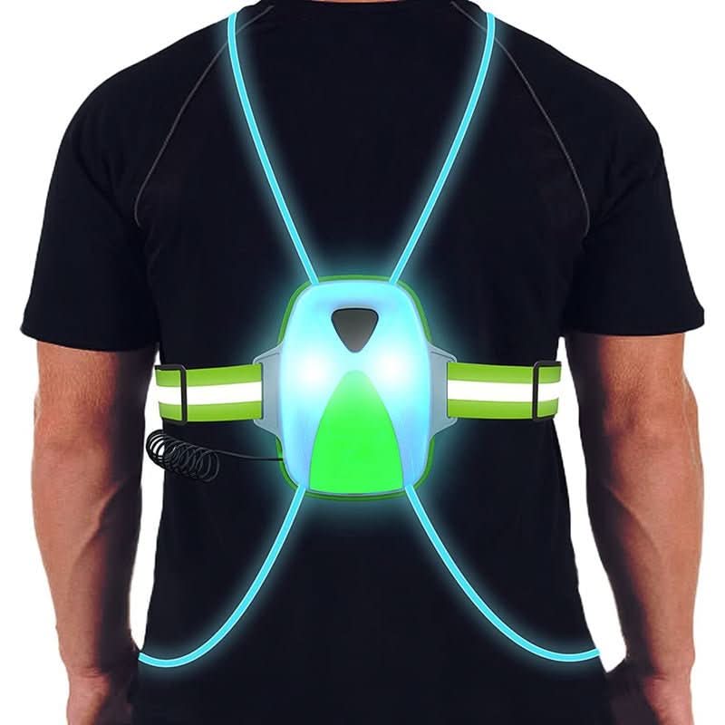 ReflectGlow LED Safety Vest - Adjustable luminous waistcoat for jogging & outdoor activities