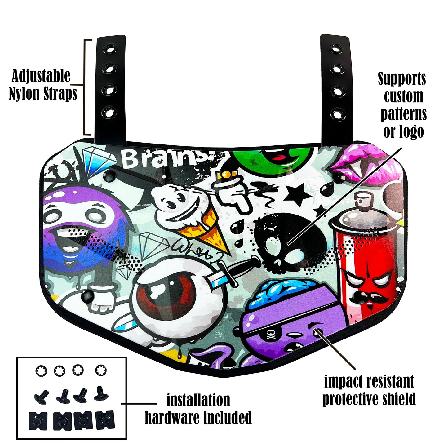 GRIDGUARD – American Football back protection plate for adults with shock absorption & ventilation system