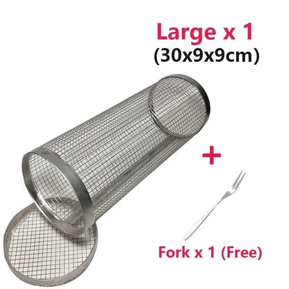 GrillCraft Rotating BBQ basket - stainless steel for even cooking