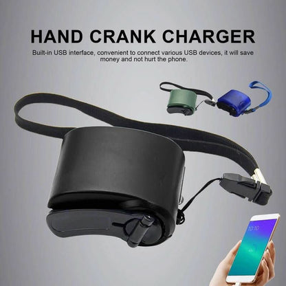 CRANKCHARGE – Portable Hand Crank Emergency Charger with USB & LED