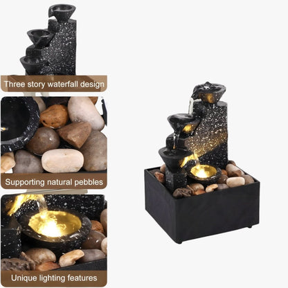 Waterfall fountain - calming & compact for a relaxed atmosphere