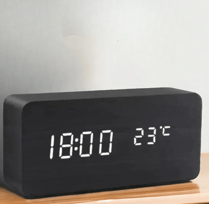 WoodSense LED wooden clock - Voice-controlled & stylish for every room