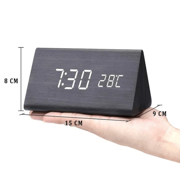 WoodSense LED wooden clock - Voice-controlled & stylish for every room