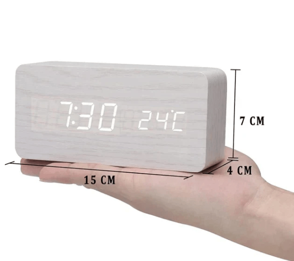 WoodSense LED wooden clock - Voice-controlled & stylish for every room