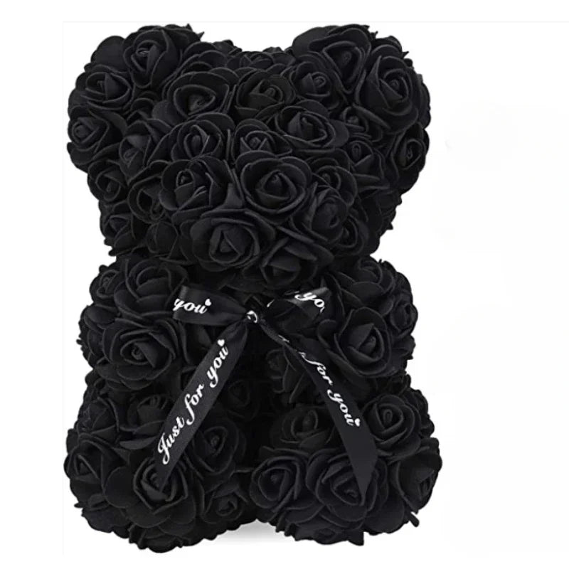 ROSEBLOOM BEAR – Handmade rose teddy made from eternal blossoms