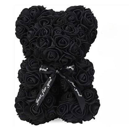 ROSEBLOOM BEAR – Handmade rose teddy made from eternal blossoms