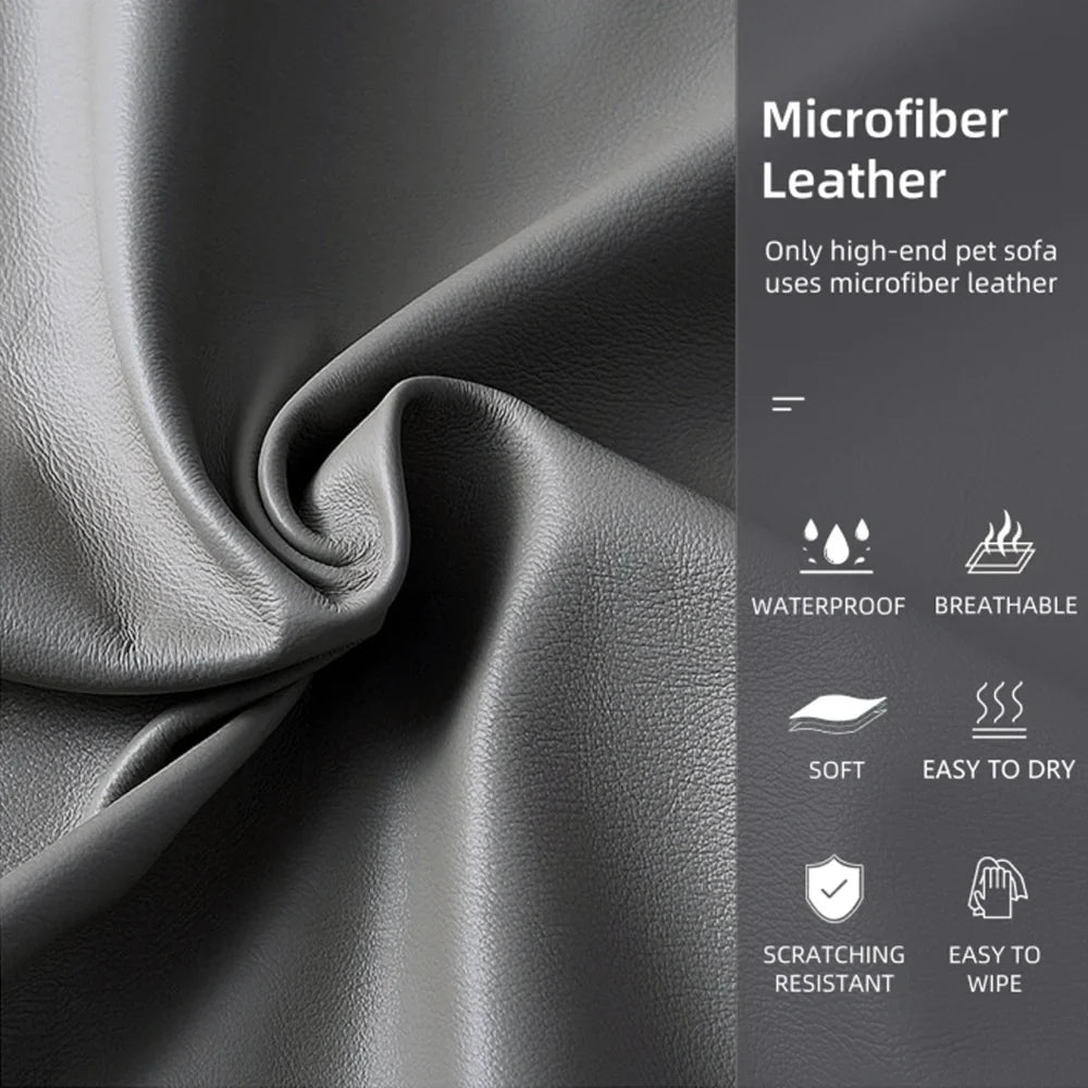 CALMDEN – Orthopedic dog sofa made of microfiber leather with waterproof bolster design