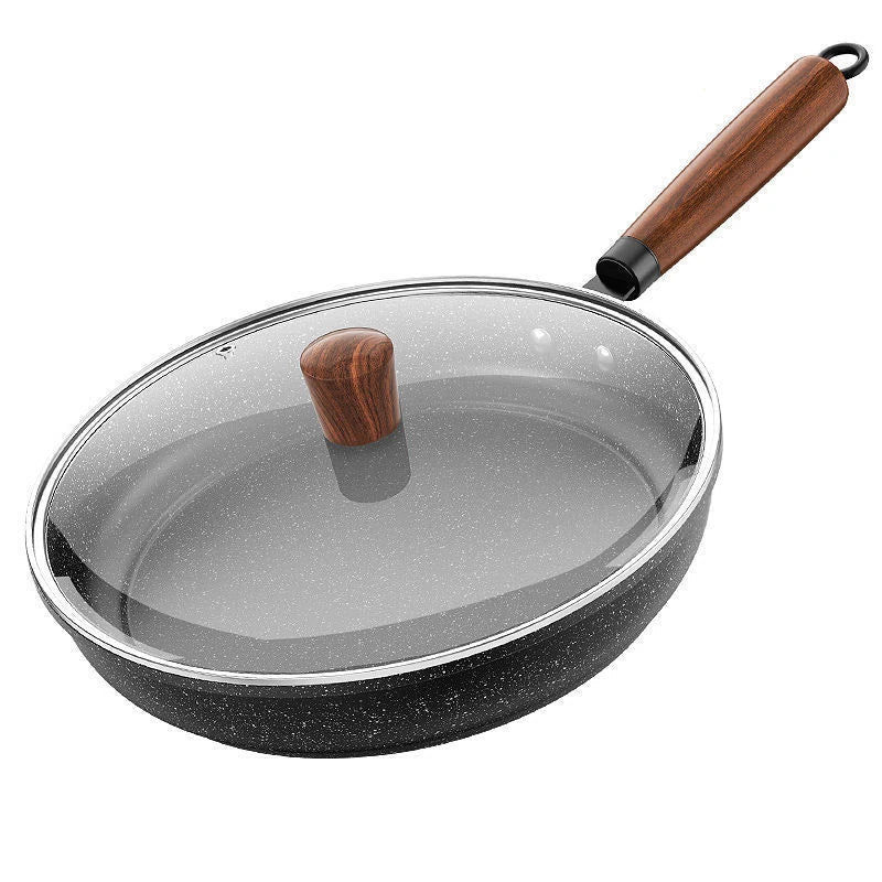 CUISTONE – 30 cm Maifan Stone Non-Stick Pan with Lid for Gas & Induction Stoves