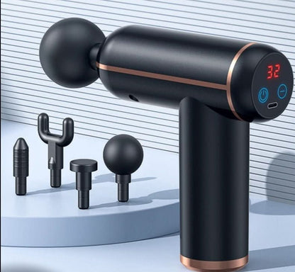 MassageGun Pro - Portable massage gun with 4 attachments for effective muscle regeneration