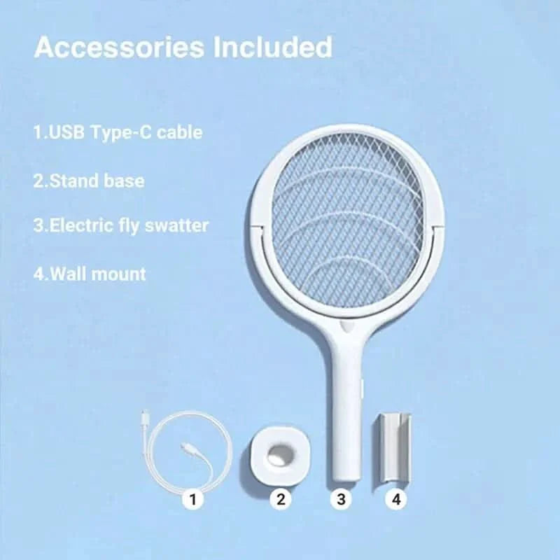 ZapGuard Mosquito Zapper - 5-in-1 mosquito repellent with insect swatter & LED lamp