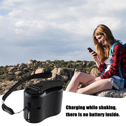 CRANKCHARGE – Portable Hand Crank Emergency Charger with USB & LED