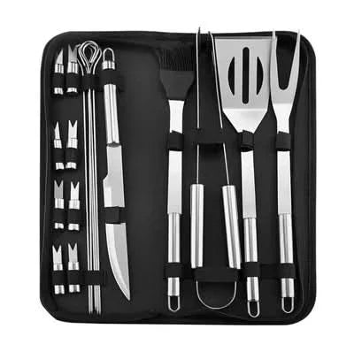 GrillMaster stainless steel utensil set - premium barbecue tools for outdoor use