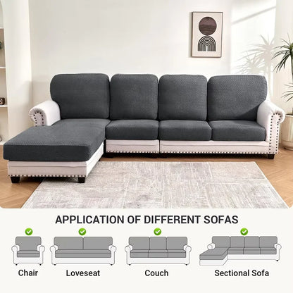 JACQUARDFIT – Elastic jacquard sofa cover for seat cushions & all-around protection