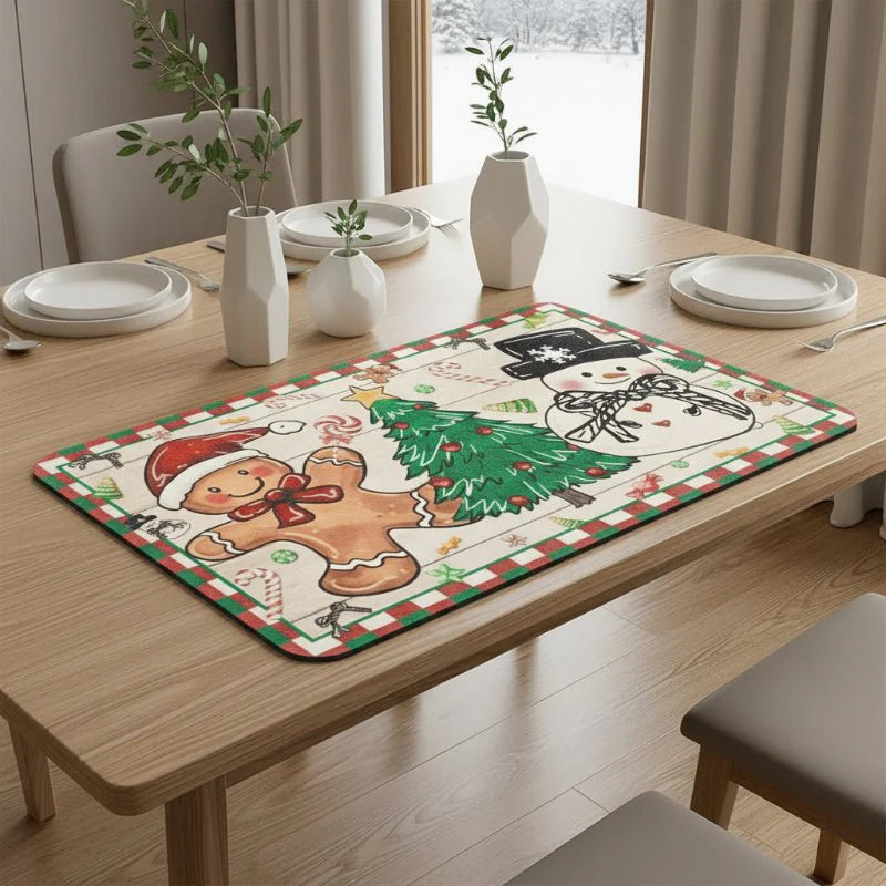 SNOWMATIQ – Christmas kitchen mat for drying & decorative purposes