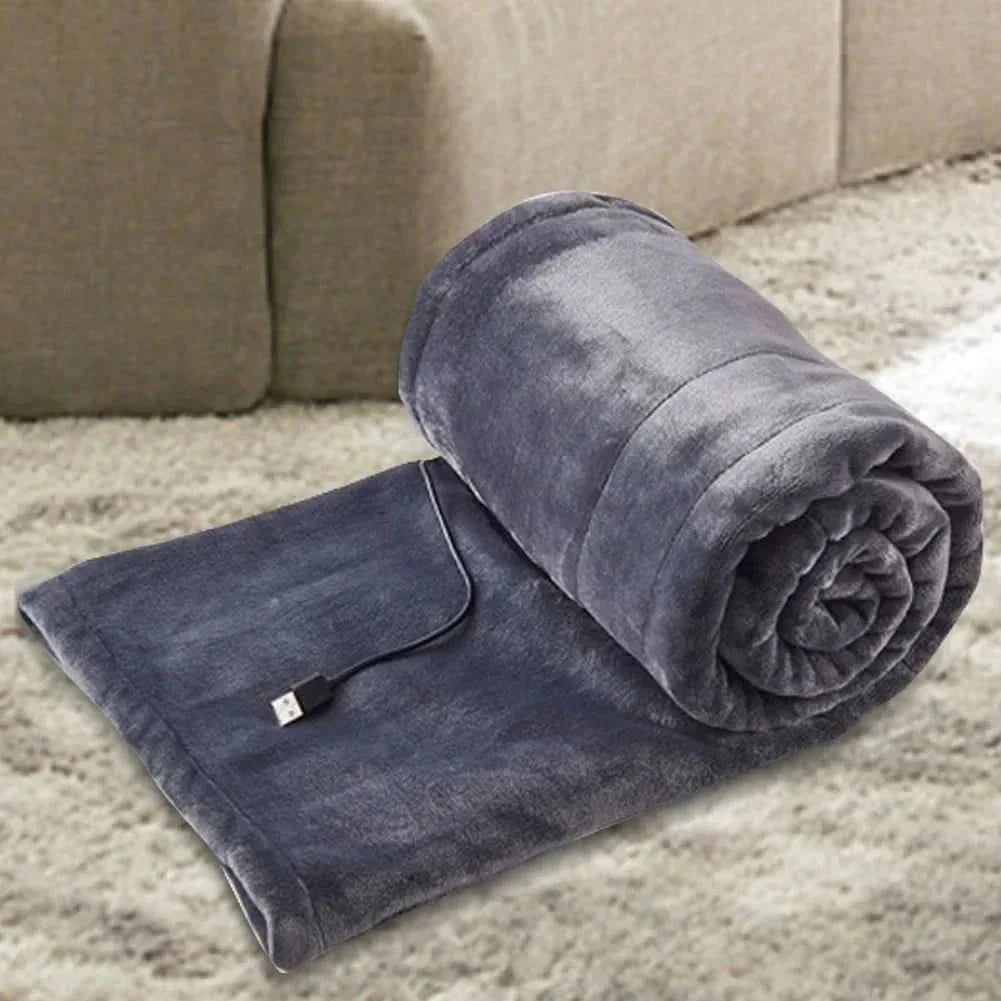 HeatEase USB Blanket - Portable heating blanket with 3 levels for travelling & at home