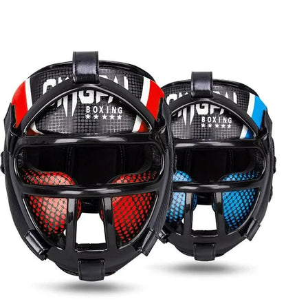 FightGuard Headgear - Premium head protection with face mask for martial arts