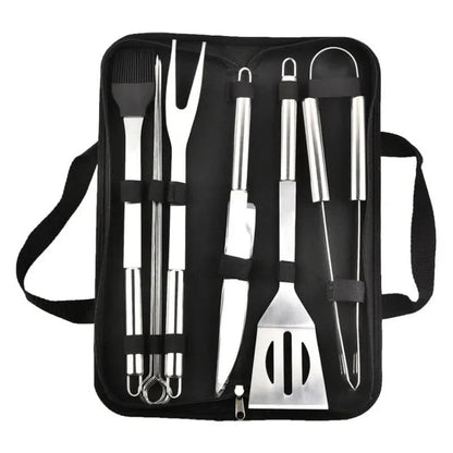 GrillMaster stainless steel utensil set - premium barbecue tools for outdoor use