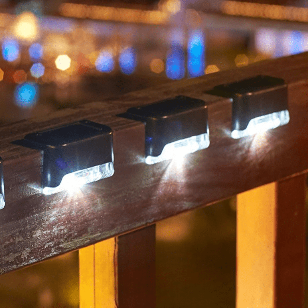 GlowLite Solar - Self-adhesive solar lights for garden, stairs & balcony with warm white light