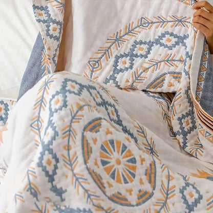 BohoHaven Blanket – Cotton Blanket with Mandala Pattern for Indoor & Outdoor Use