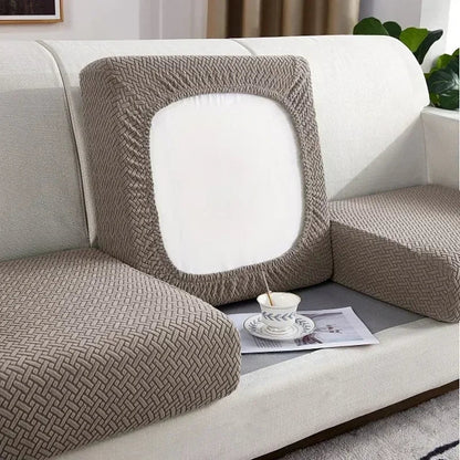 JACQUARDFIT – Elastic jacquard sofa cover for seat cushions & all-around protection