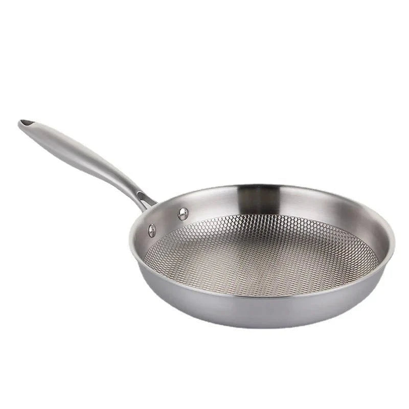 PANORIQ – 28/30 cm stainless steel 304 wok pan without coating for gas and induction stoves