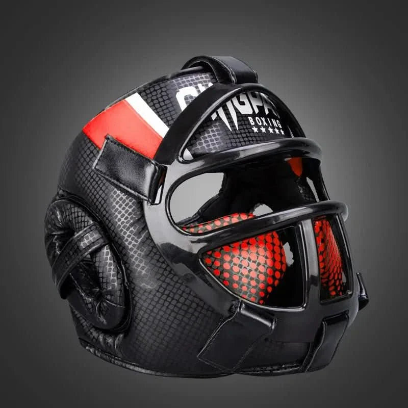 FightGuard Headgear - Premium head protection with face mask for martial arts