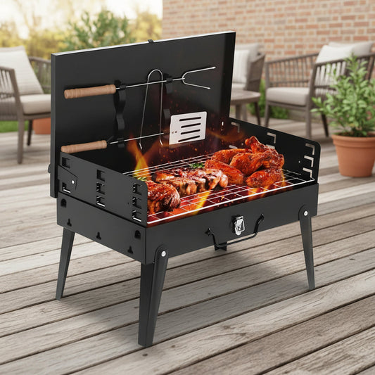 GrillMate Fold - Foldable steel garden barbecue for camping & garden