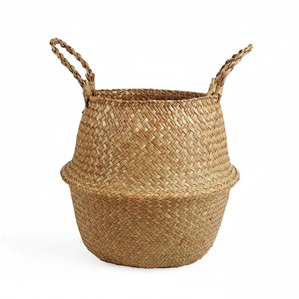 RUSTICZEN – Handmade Bamboo Willow Basket Foldable Storage as Plant Basket for Home
