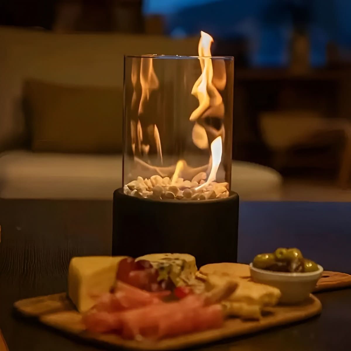 SleekFlame - Table fireplace without smoke for stylish indoor & outdoor use