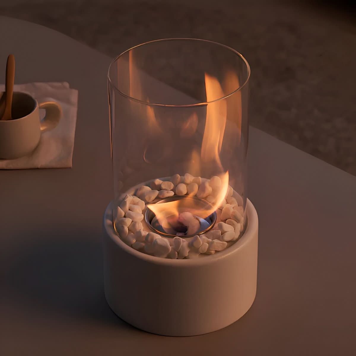 SleekFlame - Table fireplace without smoke for stylish indoor & outdoor use