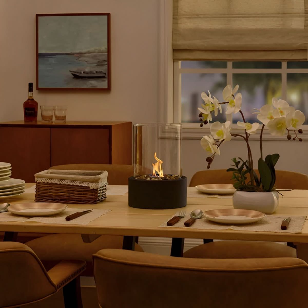 SleekFlame - Table fireplace without smoke for stylish indoor & outdoor use