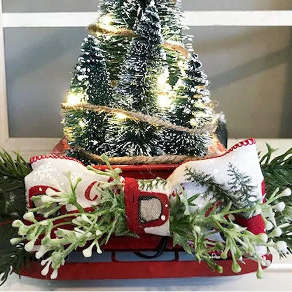 YULEYARDER – Vintage Red Truck Ornament with Mini Tree for Festive Decor