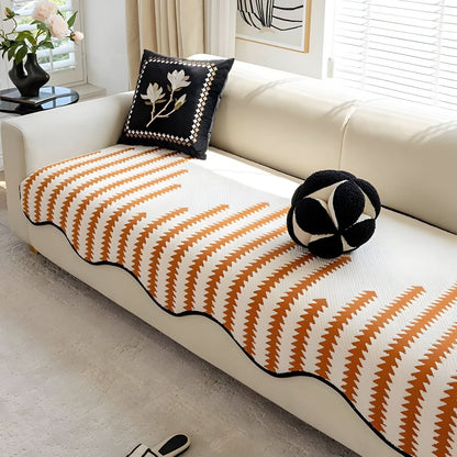 ChevronLuxe – Modern chenille sofa cover with stylish protection