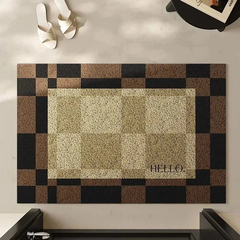 SHAPEMAT – Stylish geometric flannel rug mat, soft non-slip design for home decor