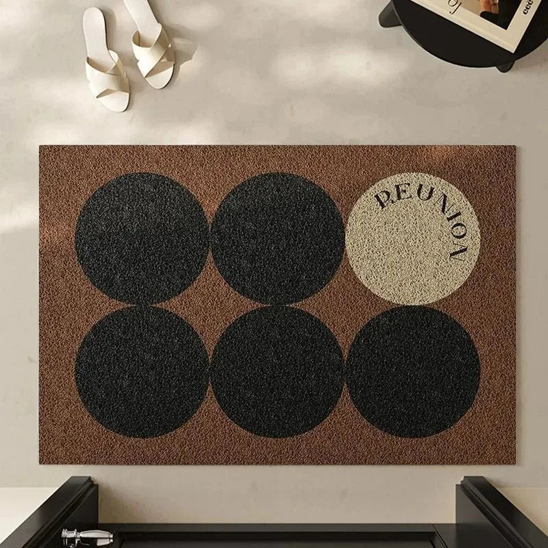 SHAPEMAT – Stylish geometric flannel rug mat, soft non-slip design for home decor