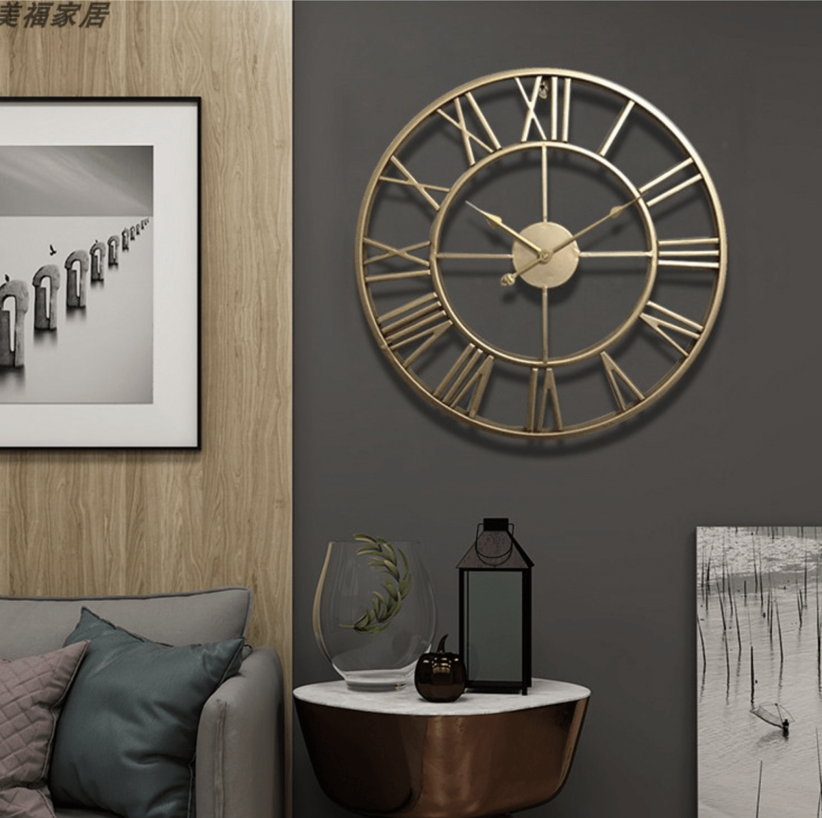 CHRONORA – Skeleton Wall Clock Made of Wrought Iron with Silent Movement
