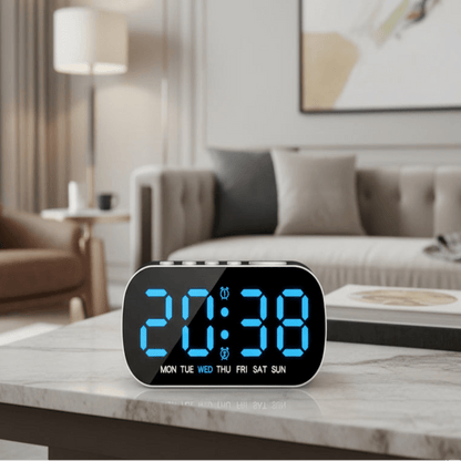 DAYFLOW – Digital LED Alarm Clock with Dual Alarm & Temperature Display