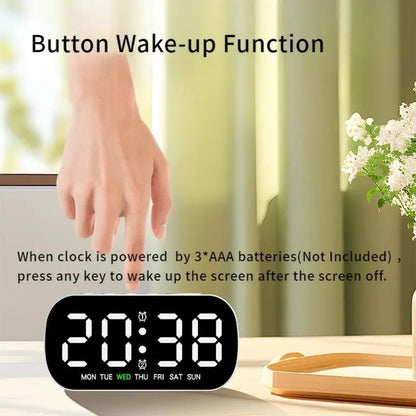 DAYFLOW – Digital LED Alarm Clock with Dual Alarm & Temperature Display