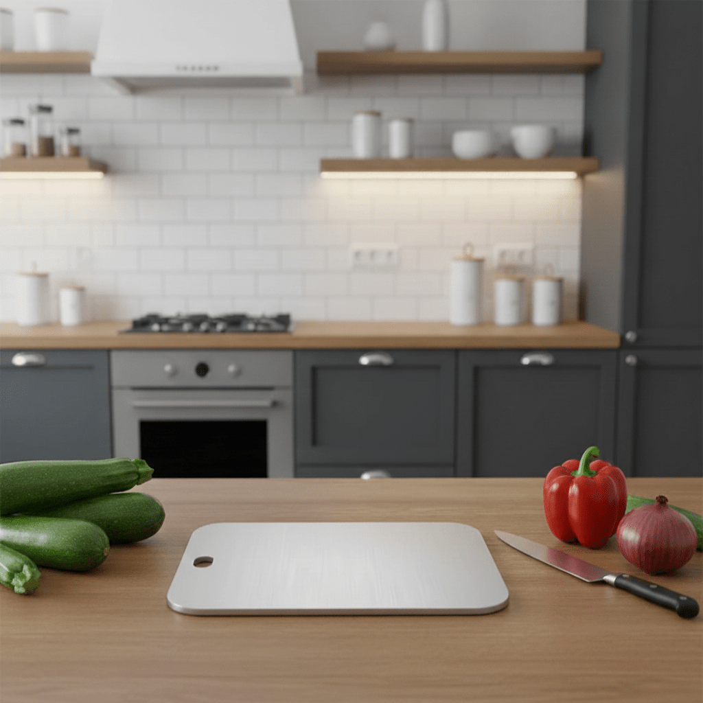 PRISMSTEEL – Titanium Stainless Steel Cutting Board for Clean & Hygienic Preparation