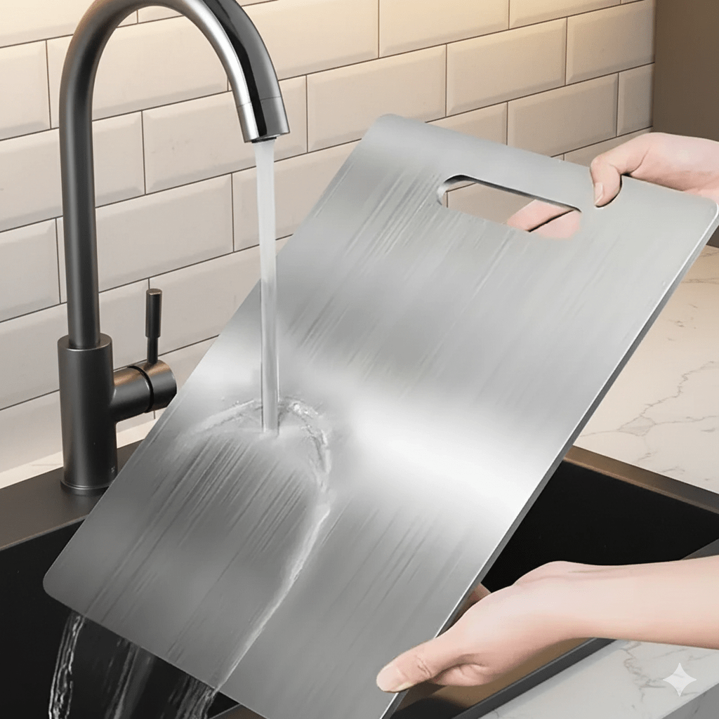 PRISMSTEEL – Titanium Stainless Steel Cutting Board for Clean & Hygienic Preparation