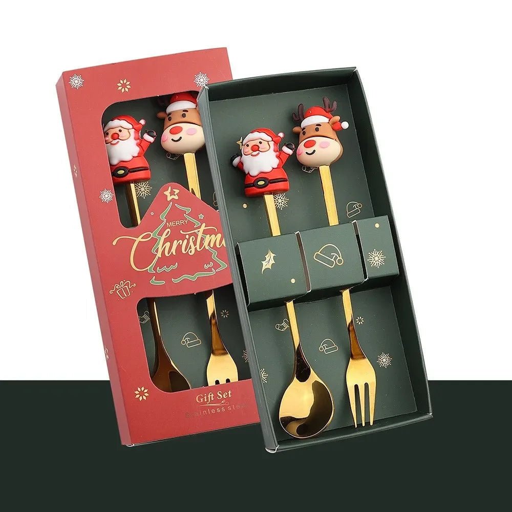FESTIFORK – Creative Christmas Spoon & Fruit Fork Set for Coffee & Desserts