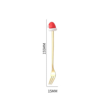 FESTIFORK – Creative Christmas Spoon & Fruit Fork Set for Coffee & Desserts